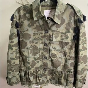 Zara Camo Embroidered Jacket size S